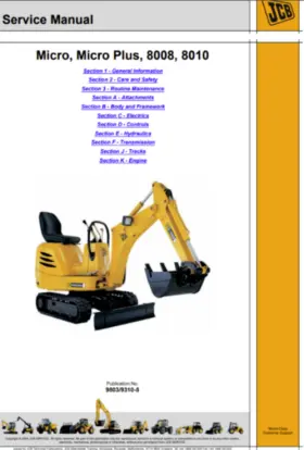 9803-9310-5 JCB Micro Mini Excavator Service Repair Manual