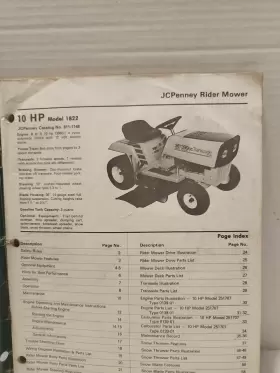 LMP-193 JCPENNEY Rider Lawn Mower Handbook Manual #2