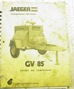 GV85 JEAGER Jaeger Air Compressor Operators Manual Operation