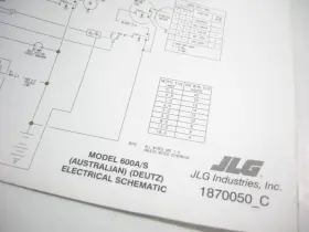 1870050 JLG Boom Lift Electrical Schematic Manual