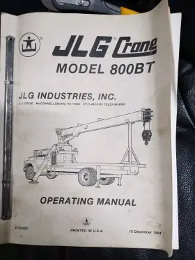 800BT JLG Boom Crane Specifications Service Repair Manual #2