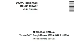 9009A JOHN DEERE Terraincut Rough Mower Technical Manual Pdf