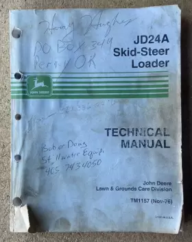 JD24A JOHN DEERE Skid Steer Loader Technical Manual Catalog #2