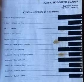 JD24A JOHN DEERE Skid Steer Loader Technical Manual Catalog #3