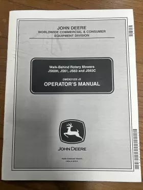 JS61 JOHN DEERE Walk Rotary Mowers Operators Manual