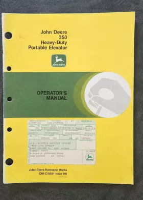 OM-C19591 JOHN DEERE Set Elevator Operators Manual