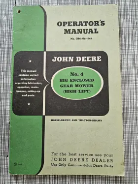 OM-H2-1048 JOHN DEERE Operator Manual Big Enclosure Gear High