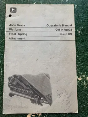 OM-H78031 JOHN DEERE Platform Float Spring Operators Manual