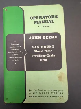 OM-M2-449 JOHN DEERE Van Brunt Fertilizer Grain Drill Owners