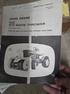 OM-M41124 JOHN DEERE Snow Thrower Operators Manual Lawn