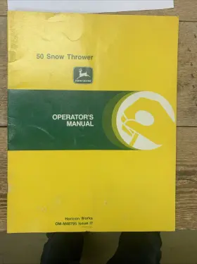 OM-M48795 JOHN DEERE Operators Manual Book Snow Thrower Nos #2