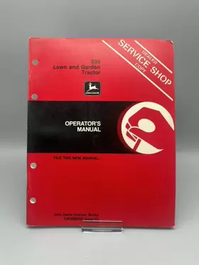 OM-M88939 JOHN DEERE Lawn Garden Tractor Operators Manual