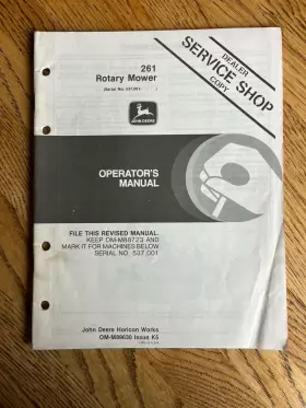 OM-M89630 JOHN DEERE Rotary Mower Operators Manual