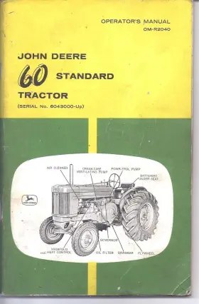 OM-R2040 JOHN DEERE Operators Manual Standard Tractor