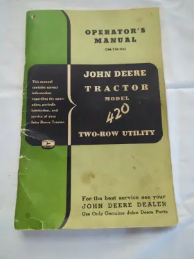 OM-T19-1155 JOHN DEERE Tractor Row Utility Operators Manual OM-T19-1155 JOHN DEERE Tractor Row Utility Operators Manual