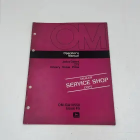 OMGA10558 JOHN DEERE Snow Plow Rotary Operators Manual