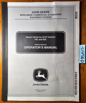OMLVU14333 JOHN DEERE Mower Deck Tractor Operator Manual
