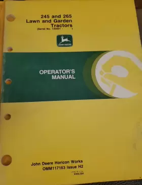 OMM117163 JOHN DEERE Lawn Garden Tractor Operator Manual Book