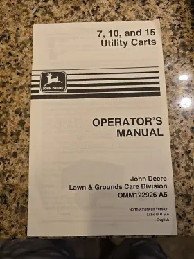 OMM122926 JOHN DEERE Utility Carts Operators Manual Rect