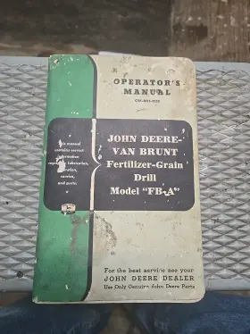 OMM1850 JOHN DEERE Van Brunt Grain Drill Operators Manual