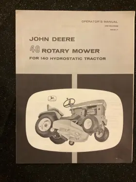 OMM42628 JOHN DEERE Rotary Mower Operators Manual Book