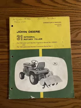 OMM43482 JOHN DEERE Integral Rotary Tiller Operators Manual