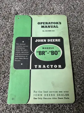 OMRBR11047 JOHN DEERE Tractor Operators Manual Om Rbri