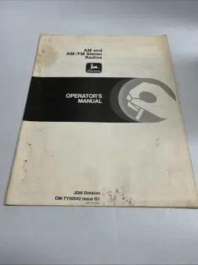 OMTY20542 JOHN DEERE Am Fm Stereo Radios Operators Manual