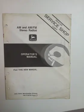 OMTY20735 JOHN DEERE Stereo Radios Am Fm Operators Manual