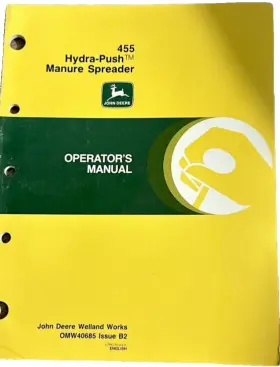 OMW40685 JOHN DEERE Hydra Push Manure Spreader Operators Book
