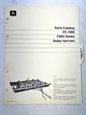 PC-1180 JOHN DEERE Roller Harrows Catalog
