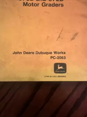 PC2063 JOHN DEERE Motor Grader Manual Book Catalog #3