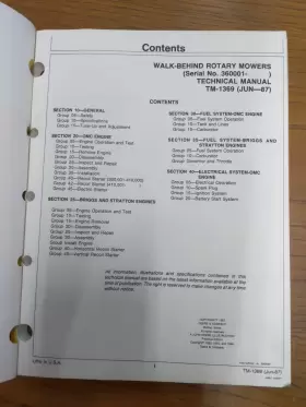 TM-1369 JOHN DEERE Walk Rotary Mowers Technical Manual #2