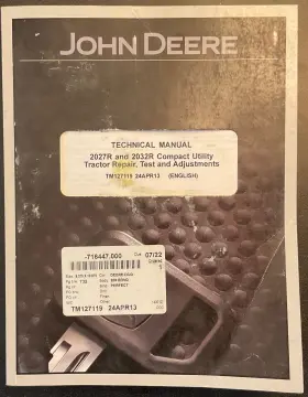 TM127119 JOHN DEERE Manual Utility Tractor Repair