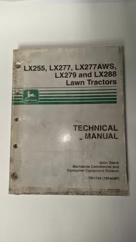 TM1754 JOHN DEERE Lawn Tractor Manual