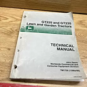 TM1756 JOHN DEERE Technical Manual Lawn Garden Tractor