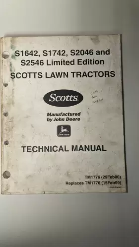 TM1776 JOHN DEERE Scotts Lawn Tractors Manual