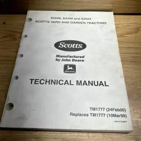 TM1777 JOHN DEERE Technical Manual Scotts Yard Tractors