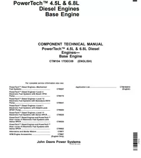TM2039 JOHN DEERE Diesel Engine Service Repair Manual