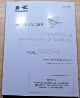 60Z-IV KAWASAKI Wheel Loader Operation Book Manual
