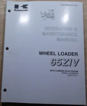 65Z-IV KAWASAKI Wheel Loader Operation Book Manual