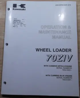 70ZIV KAWASAKI Wheel Loader Operation Manual