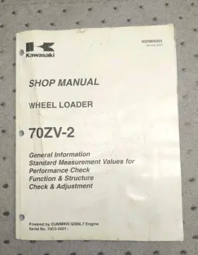 70ZV-2 KAWASAKI Wheel Loader Manual Engine