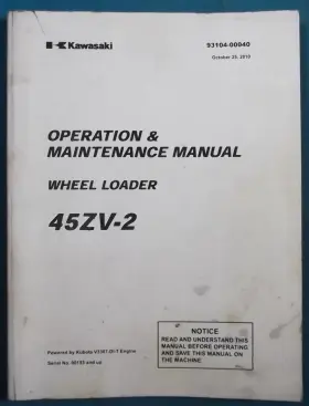 93104-00040 KAWASAKI Wheel Loader Operator Operation Manual