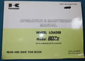 AAA01314-9 KAWASAKI Wheel Loader Operator Operation Manual