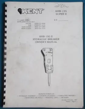 KHB-15G KENT Hydraulic Breaker Operation Manual Book