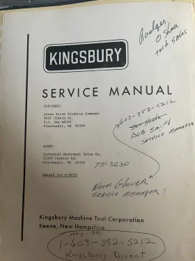 B-8033 KINGSBURY Service Manual #2