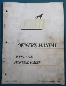 F-2504 KIOTI Front End Loader Owners Operator Operation Book