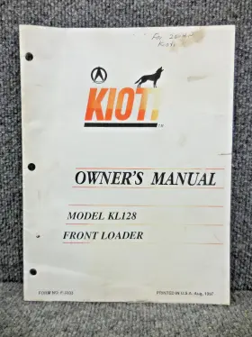 F-3333 KIOTI Tractor Front Loader Owners Manual