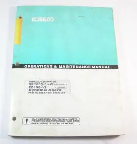 SK160LC-4 KOBELCO CONSTRUCTION EQUIPMENT Dynamic Acera Manual